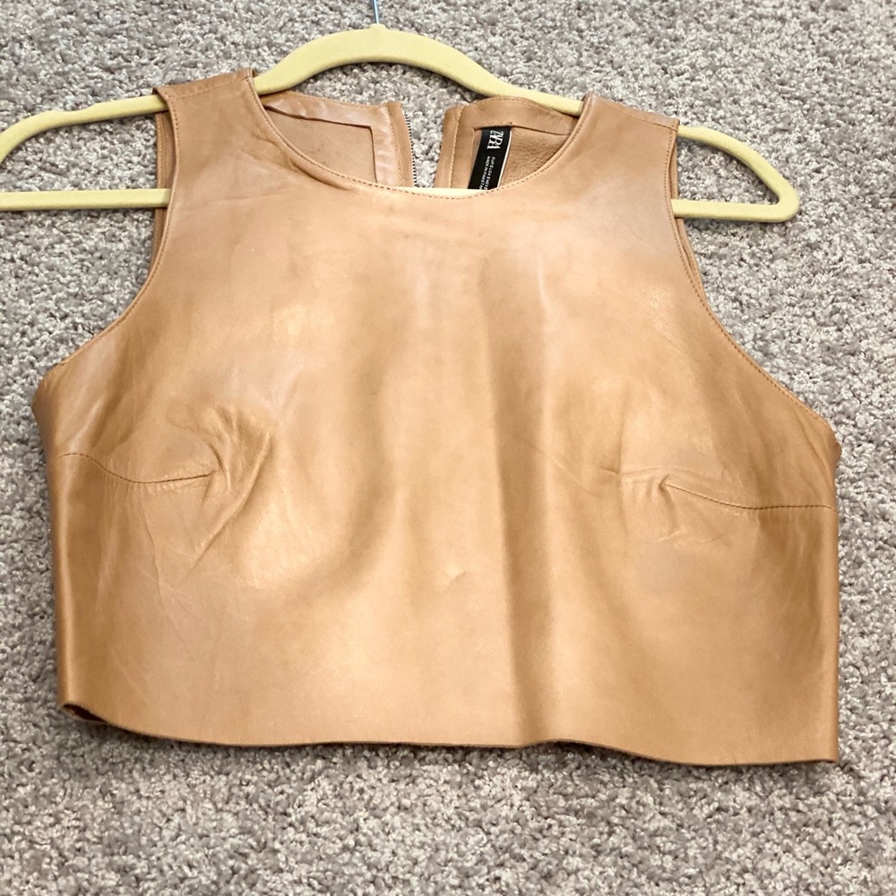 Genuine leather Zara top